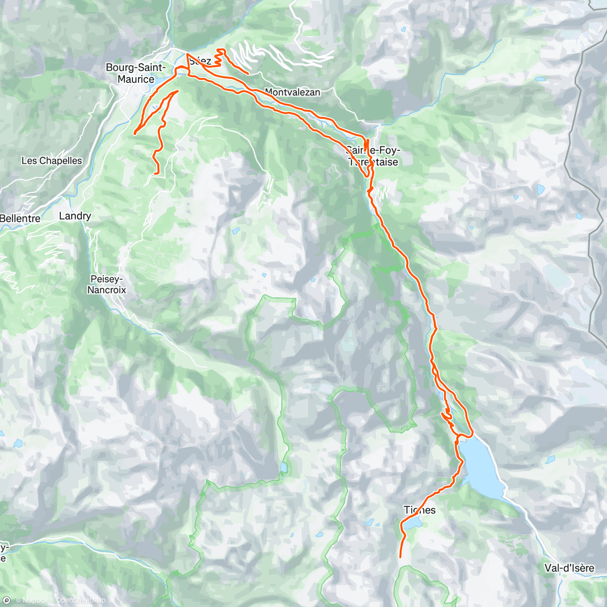 Map of the activity, Tignes #5 : lactate tests 🥵