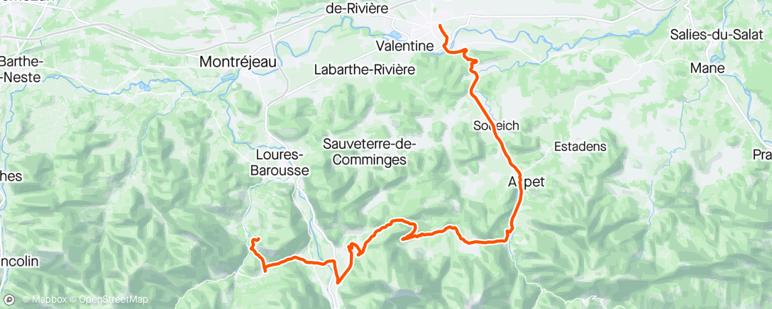 Map of the activity, Direction Troubat 🧗