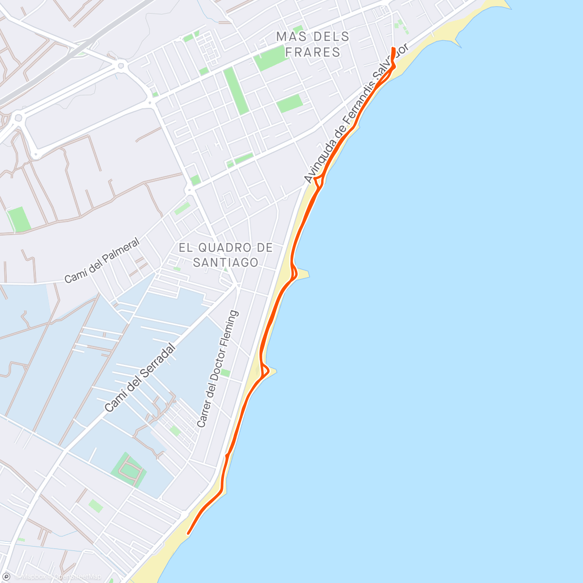 Map of the activity, Beach stroll 🦶 #vuelta