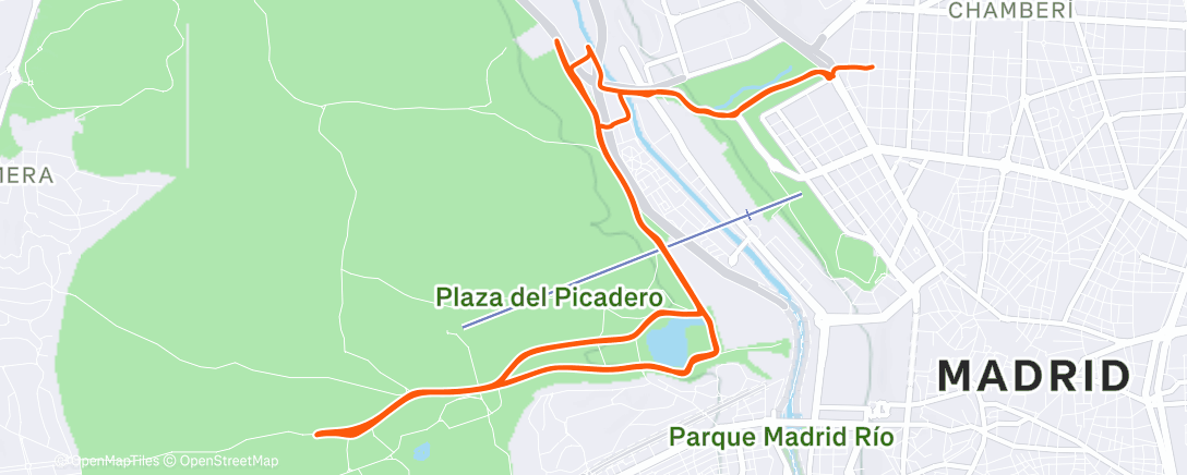 Map of the activity, Bicicleta por la tarde