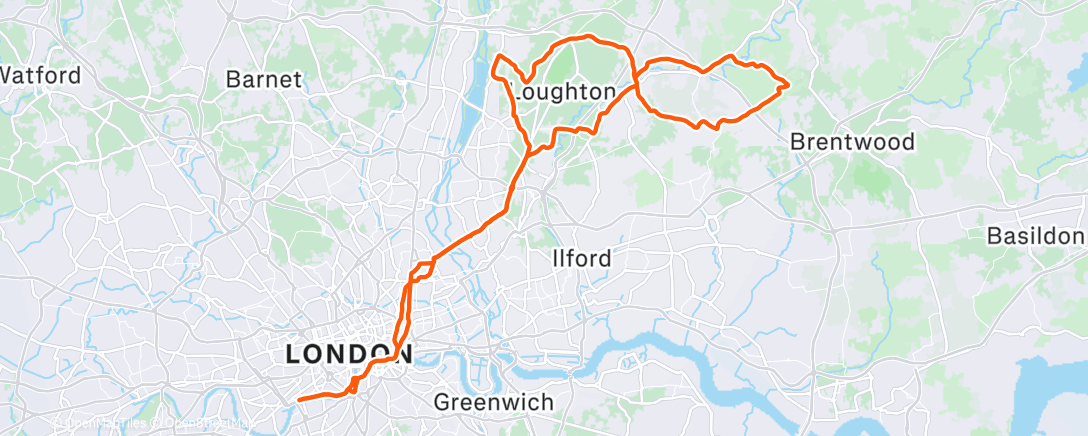 Map of the activity, Afternoon Cycling