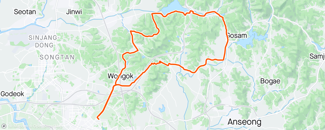 Map of the activity, Evening Ride