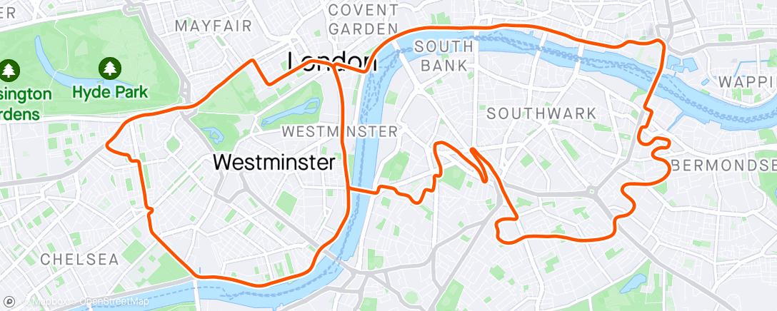 Map of the activity, Zwift - Greater London 8 in London