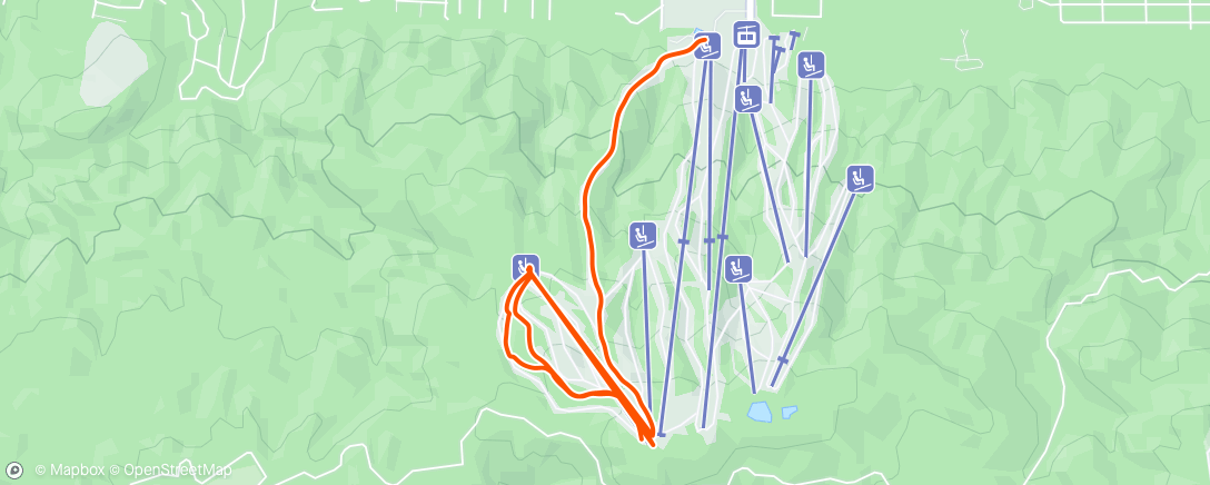 Map of the activity, Afternoon Snowboard