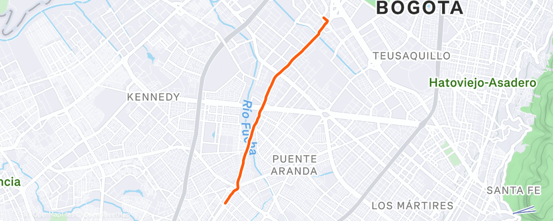 Map of the activity, Bicicleta por la mañana