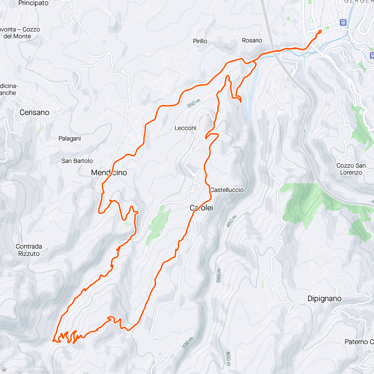 Mapa da atividade, Sessione di mountain biking all’ora di pranzo
