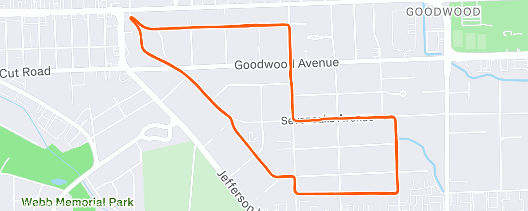 Map of the activity, Afternoon Run