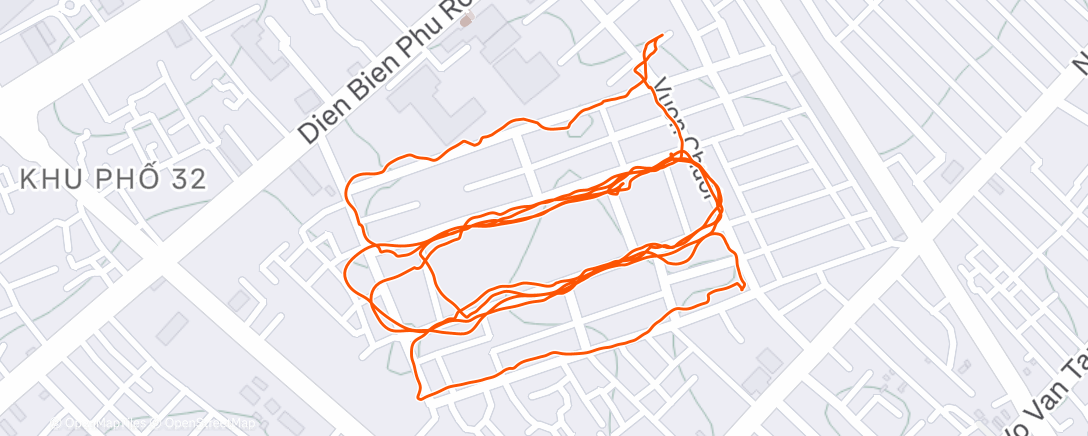 Map of the activity, Evening Run