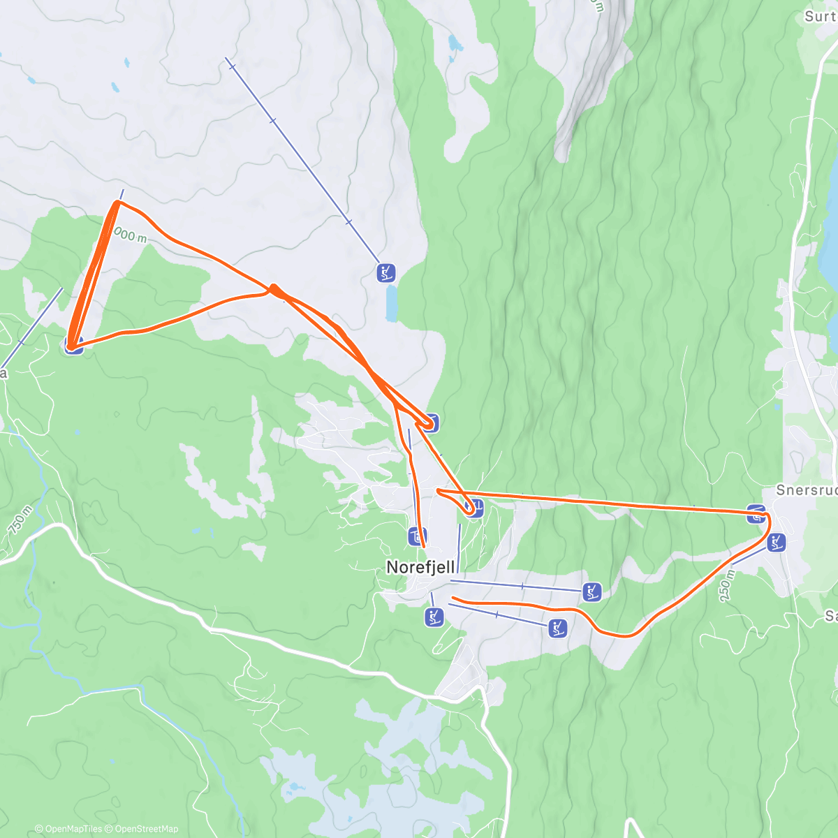 Map of the activity, Morning Alpine Ski