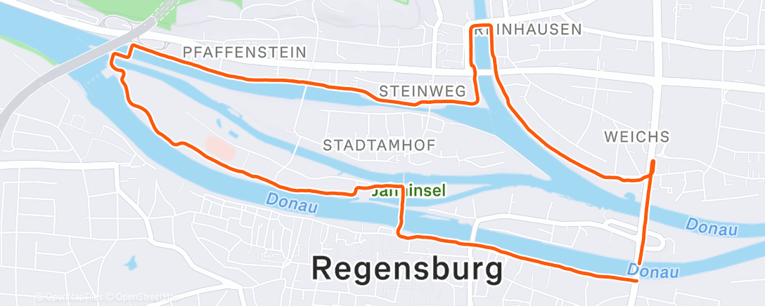 Map of the activity, Afternoon Run
