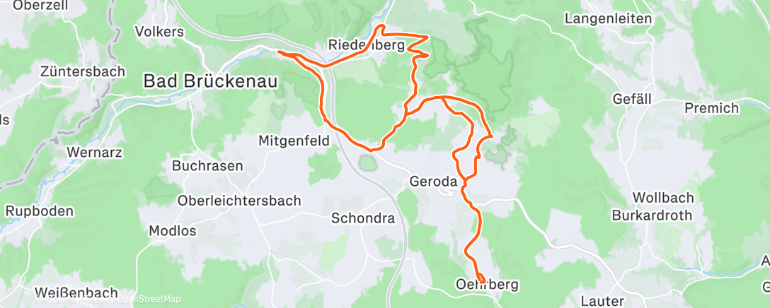 Map of the activity, Gravel-Fahrt am Nachmittag