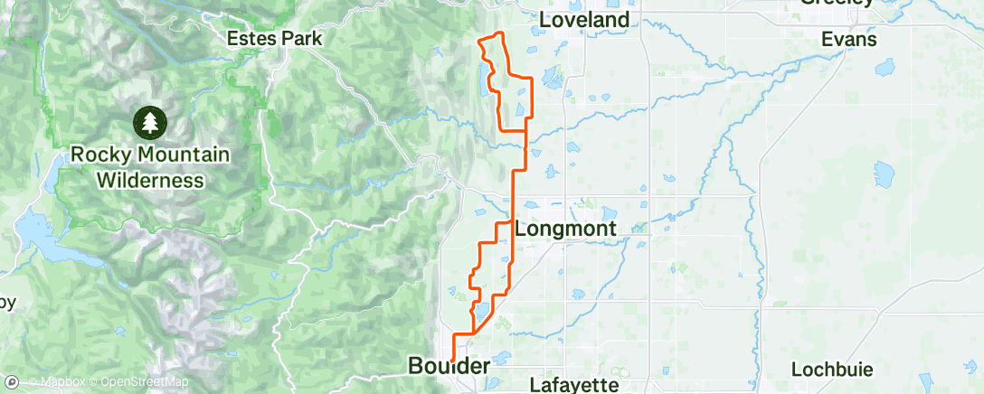 Map of the activity, Lunch Ride