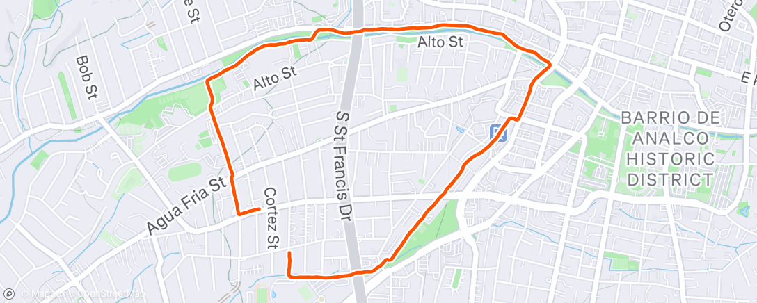 Map of the activity, Afternoon Run