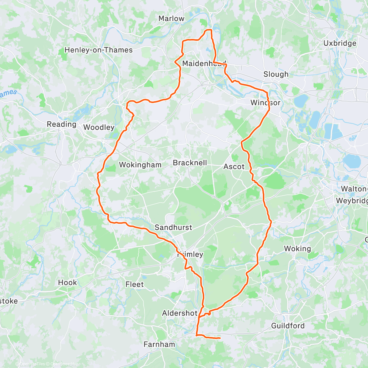 Map of the activity, Will ride for Gammon sandwiches