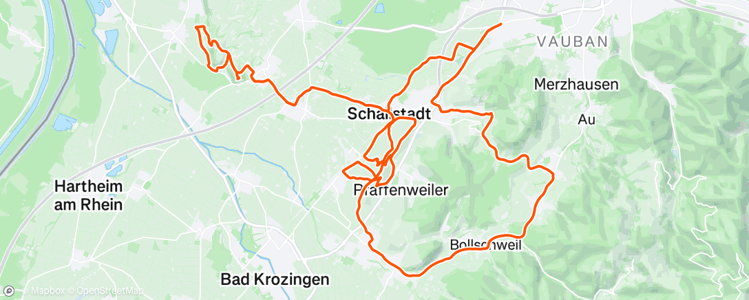 Map of the activity, Lunch Ride