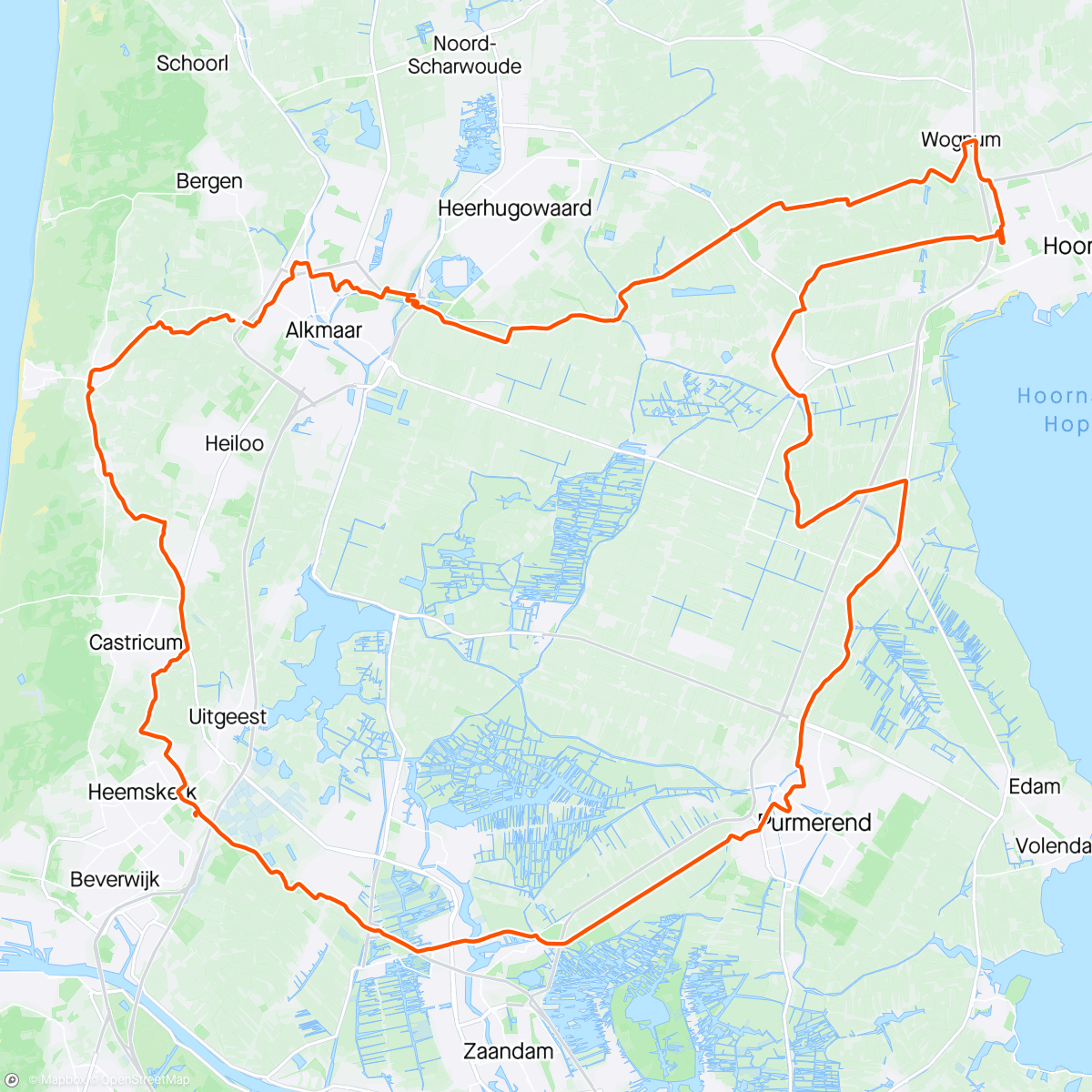 Map of the activity, Ronde van noord -holland
