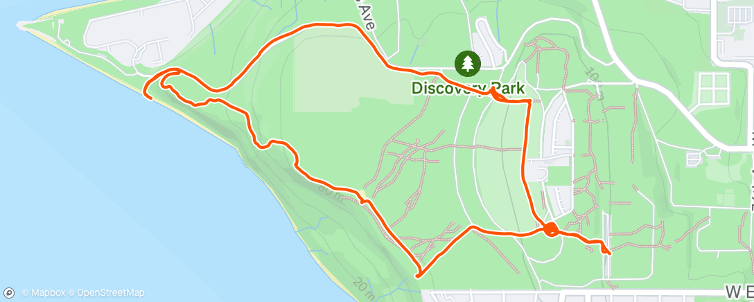 Map of the activity, AdventX outdoor exercise class