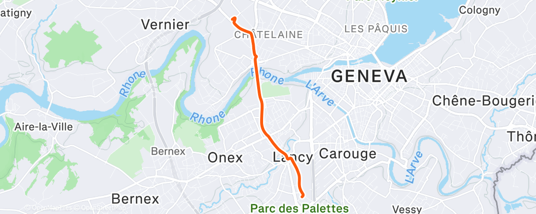 Map of the activity, Sortie vélo dans l'après-midi