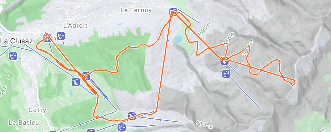 Map of the activity, Lunch Alpine Ski