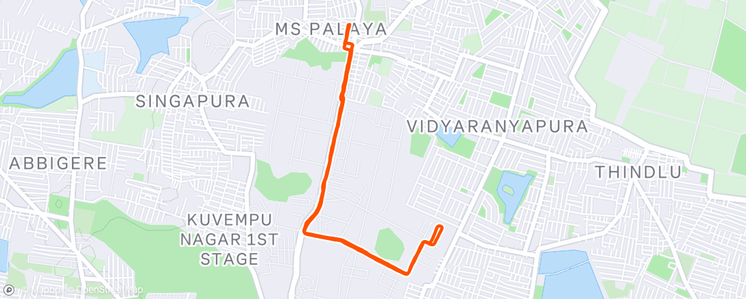 Map of the activity, Evening Run