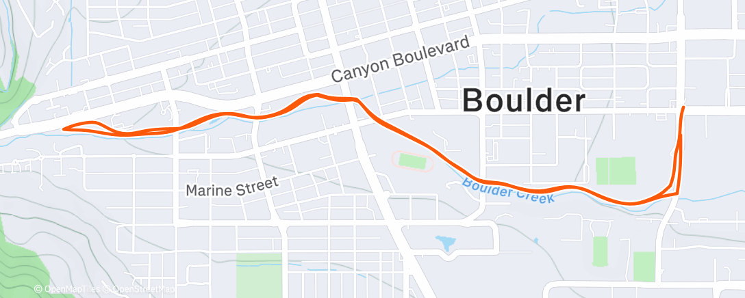 Map of the activity, Afternoon Run