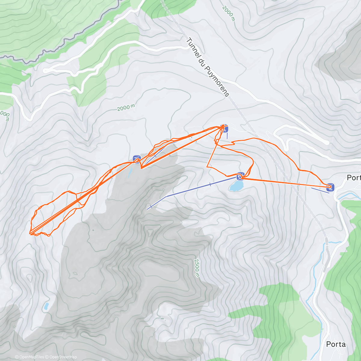 Map of the activity, Snowboard matutino