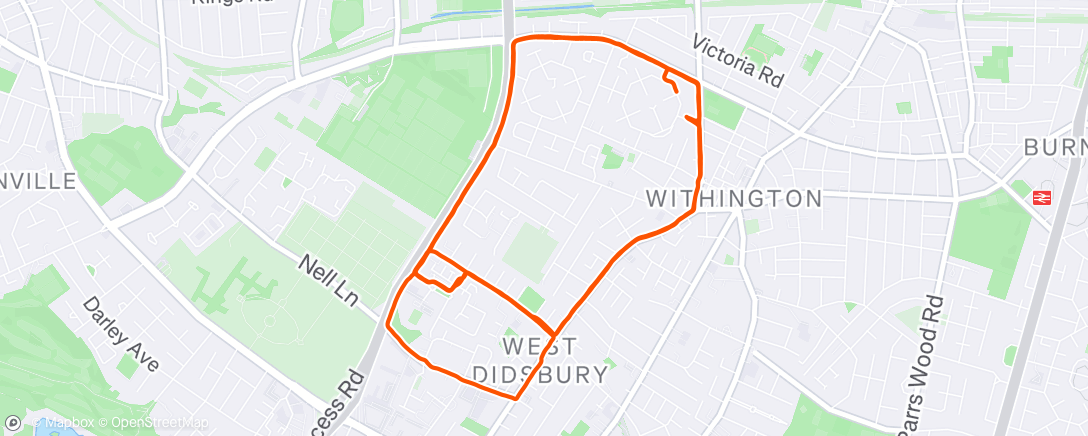 Map of the activity, Afternoon Run