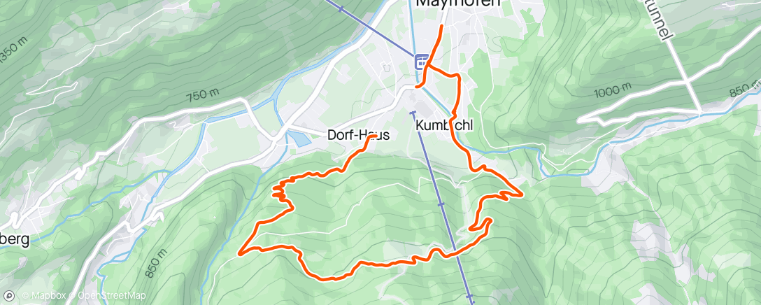 Mapa de la actividad, Kurzer Streckencheck und warm up