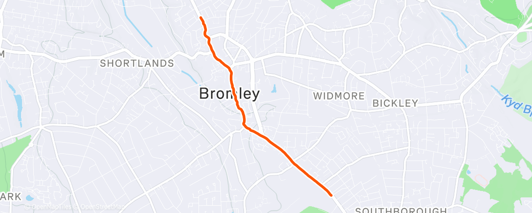 Map of the activity, Jog home