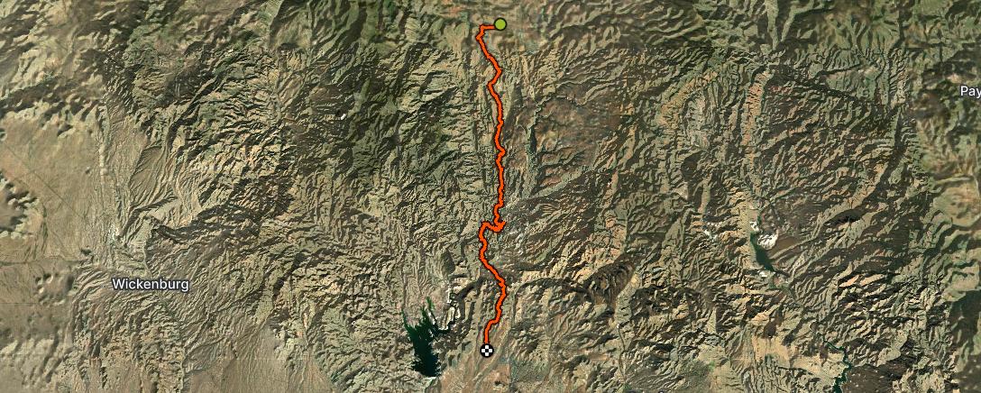 Map of the activity, Black Canyon 100k.