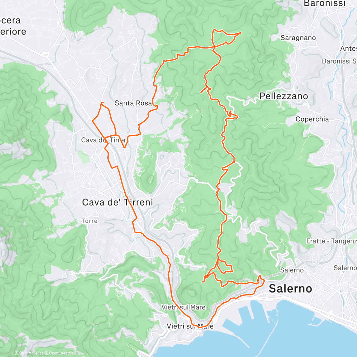 Map of the activity, Diecimare dalla Quercia,Zaccaria collinetta , canalone e ritorno da Salerno 💪🇮🇹
