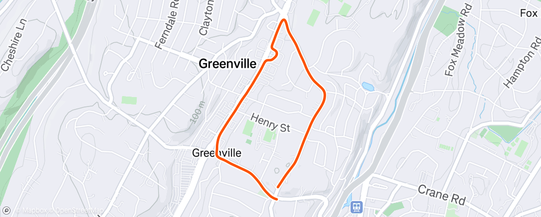 Map of the activity, Jog to and from the gym