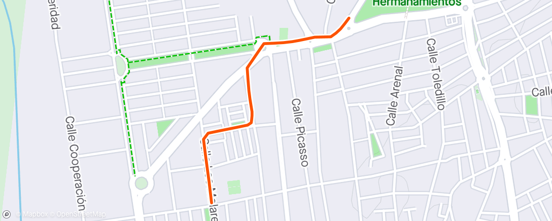 Kaart van de activiteit “Bicicleta al anochecer”