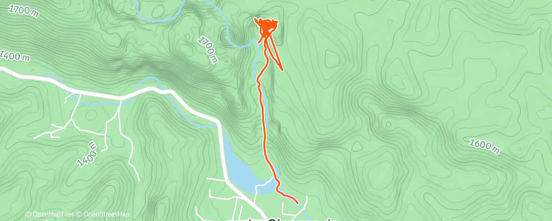Map of the activity, Morning Rock Climb