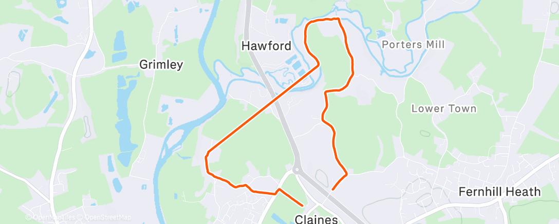 Map of the activity, Afternoon Walk