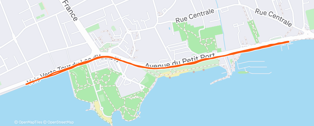 Map of the activity, Evening Run