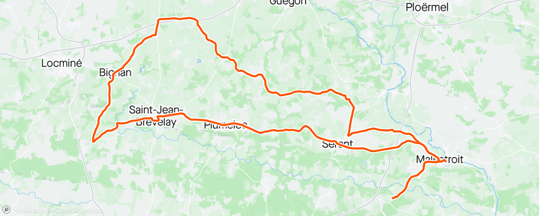 Mapa da atividade, Sortie route Cyclo Malestroit