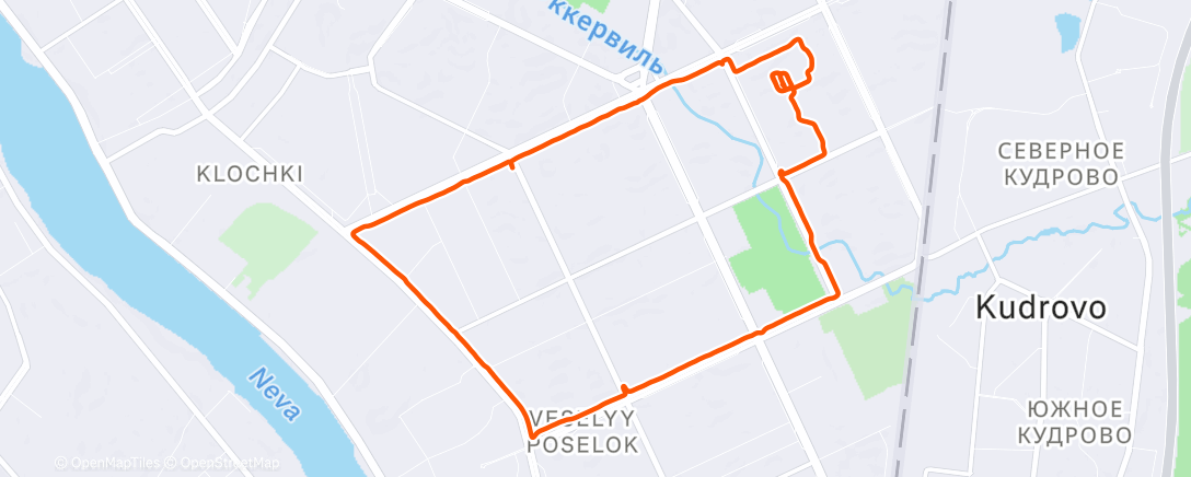 Map of the activity, Дневной забег