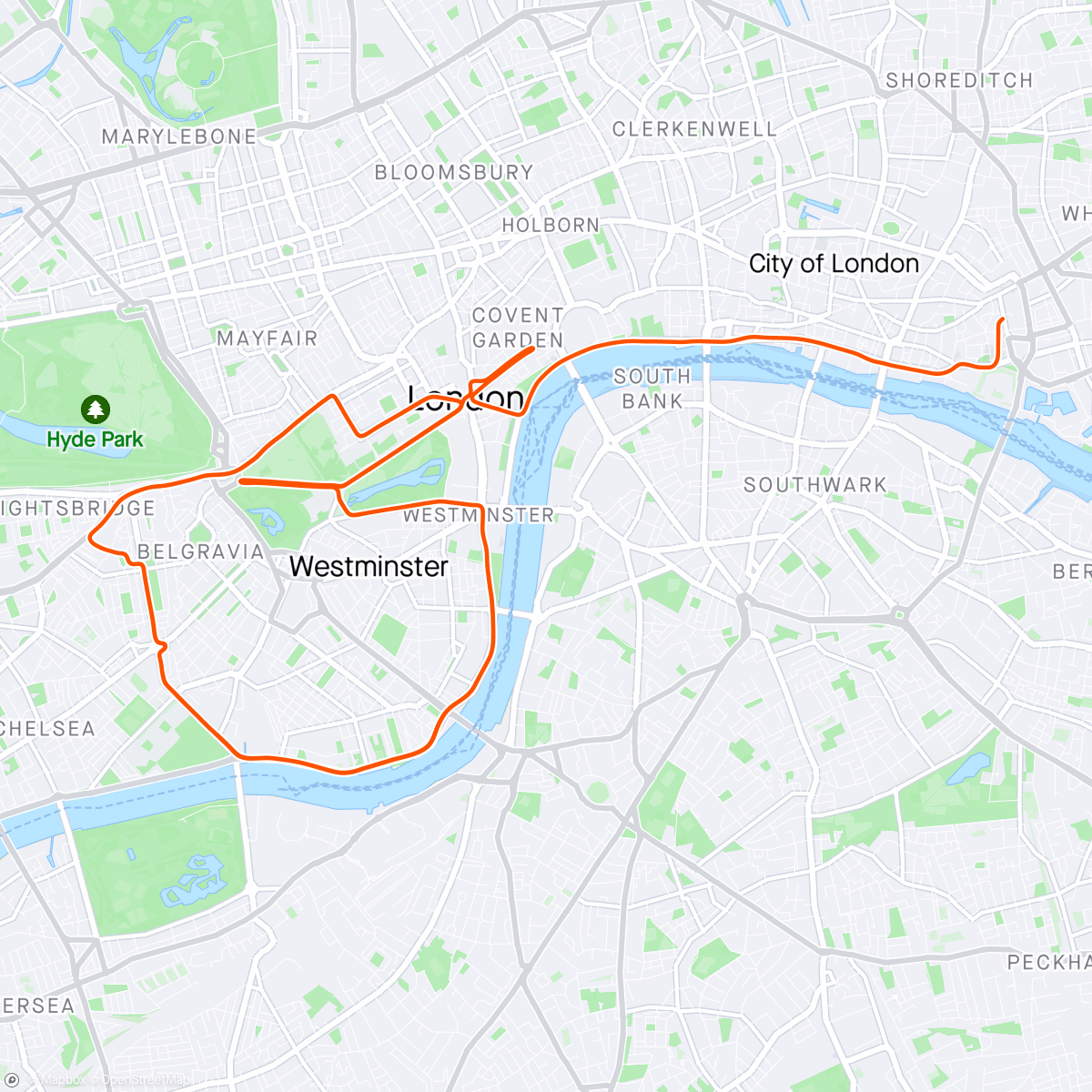 Map of the activity, GXY HIGH LOOSEY GOOSEY [1.9-2.3WKG] CAT D (D) on Greater London Flat in London