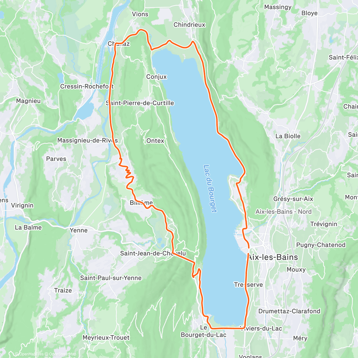 Map of the activity, Sortie vélo le matin