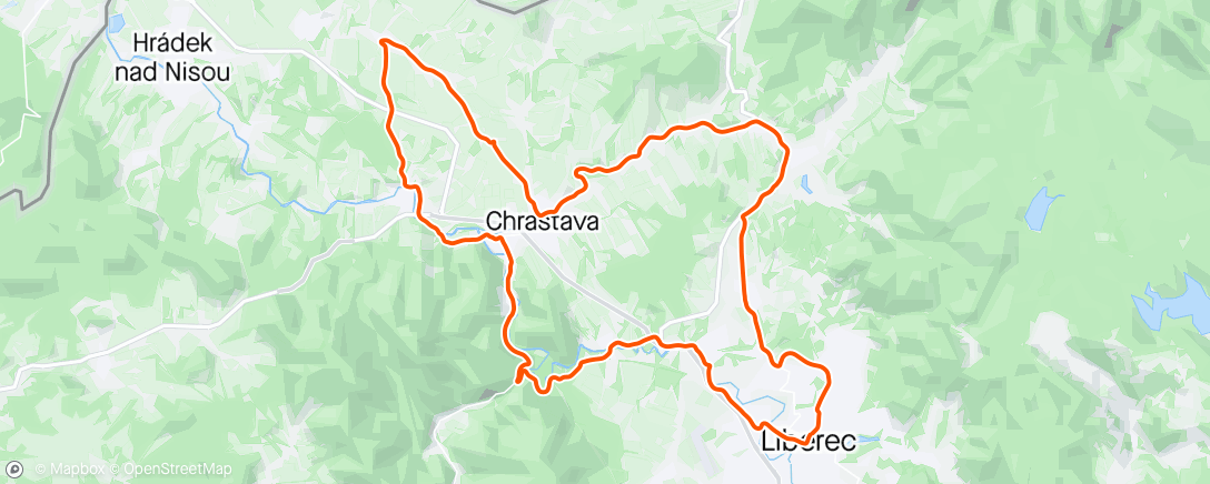 Map of the activity, Vostrá Pekařka po víkendu bez kola