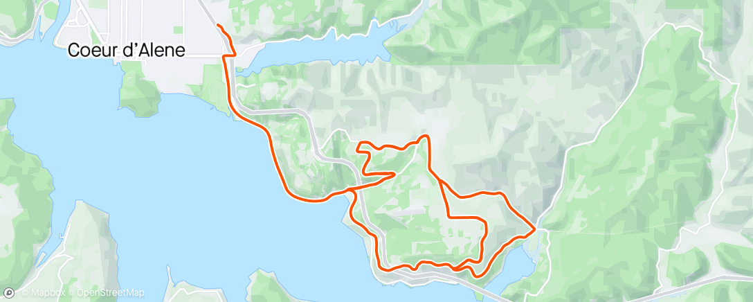 Map of the activity, Moderate Hill Climbing