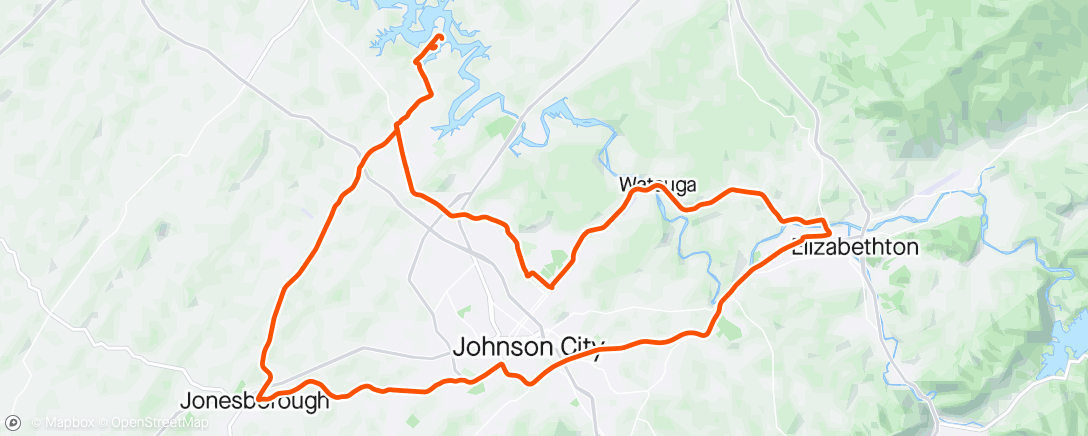 Map of the activity, JC Loop ride