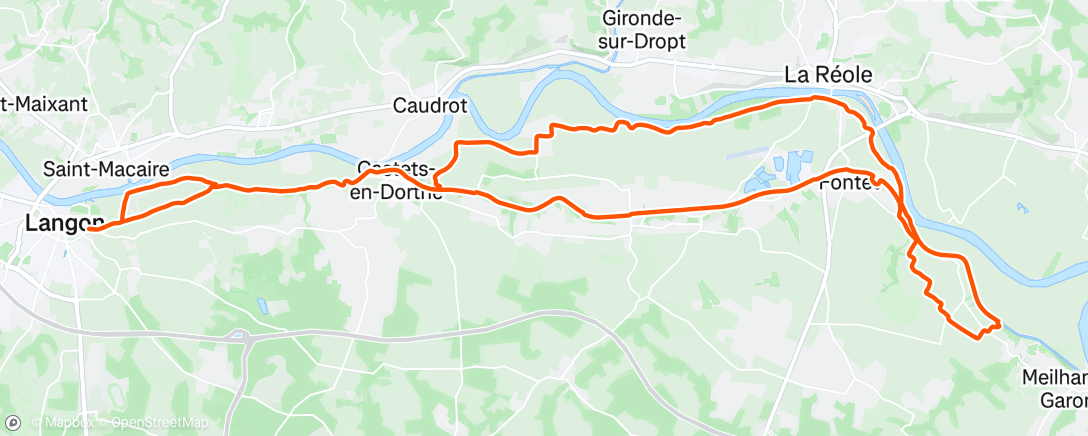 Map of the activity, Sortie VTT en soirée