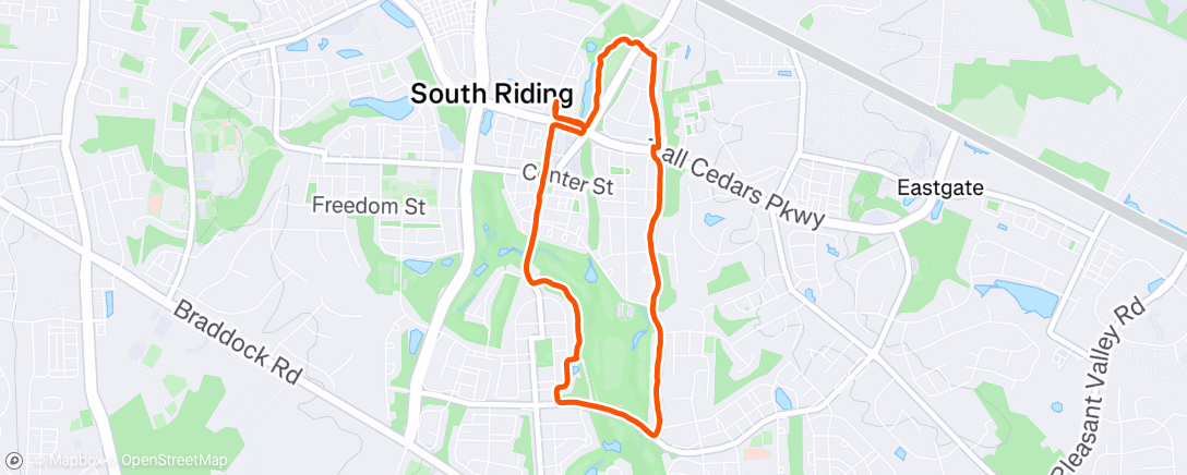 Map of the activity, Afternoon Run