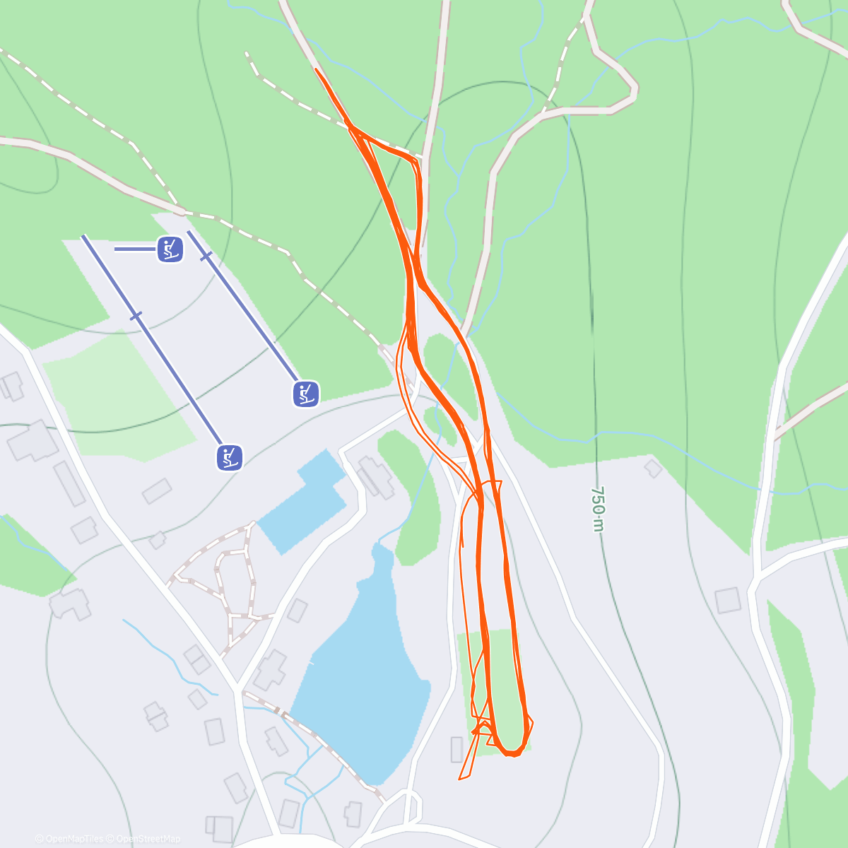 Map of the activity, Lunch Nordic Ski