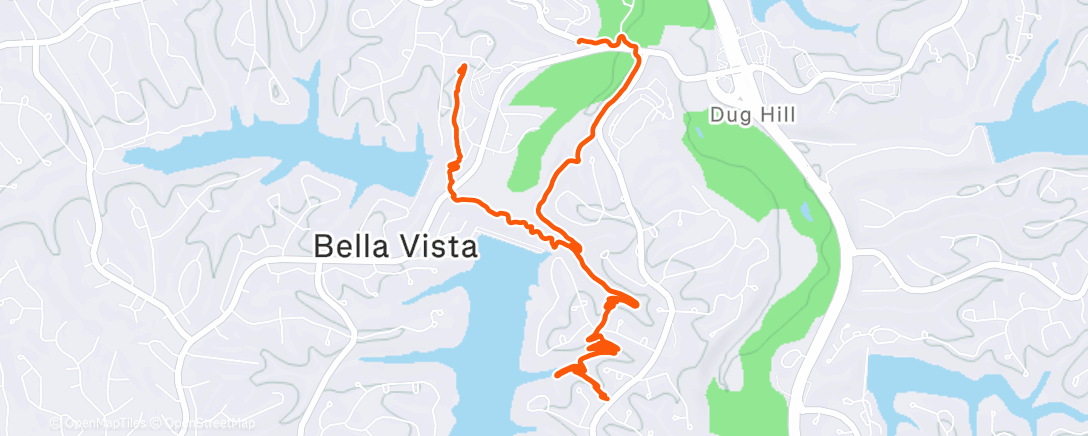 Map of the activity, Afternoon Trail Run 6.07miles :)