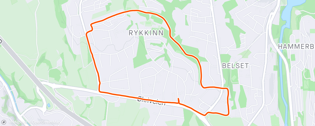 Map of the activity, Kort jogg med Thomas