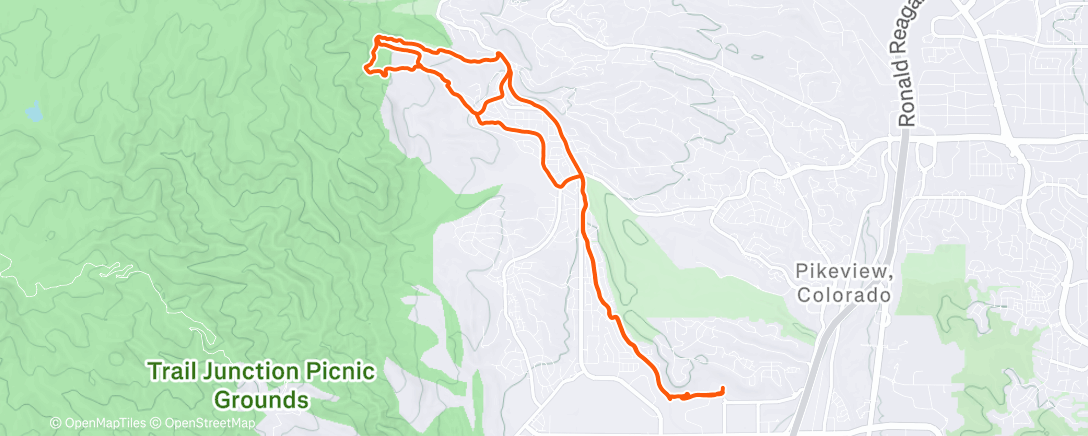 Map of the activity, Lunch Ride