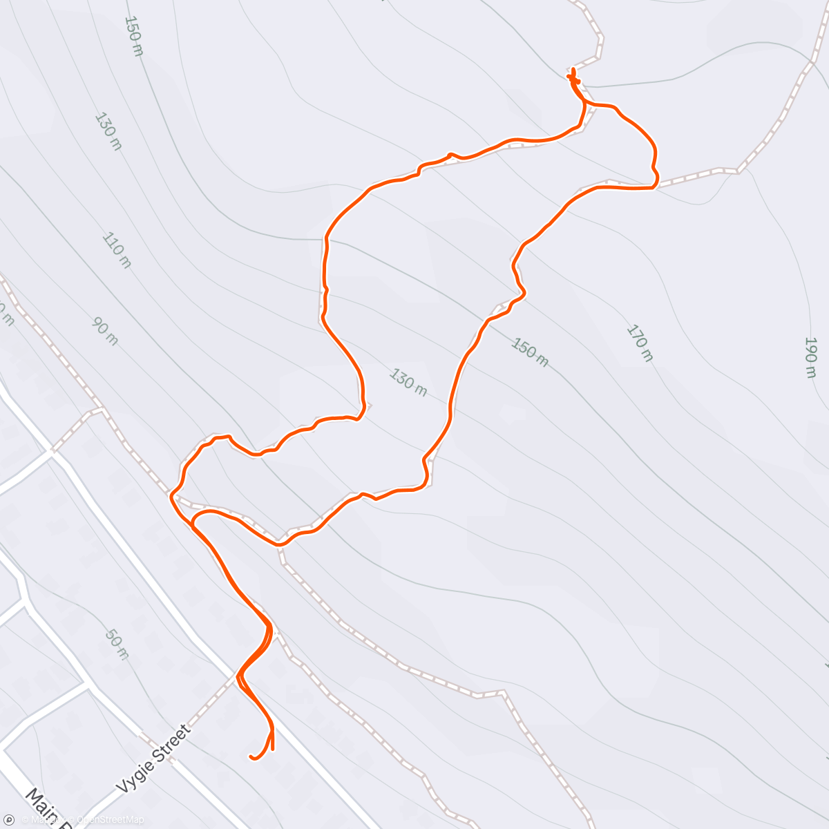 Map of the activity, Morning Hike